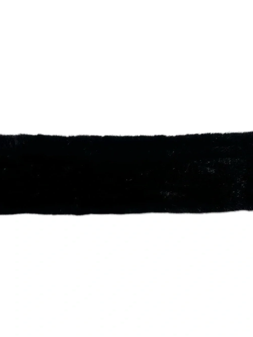 RANCH MINK Knitted Scarf w/Black FOX Pompom, 24”L, Certified Vintage Fur